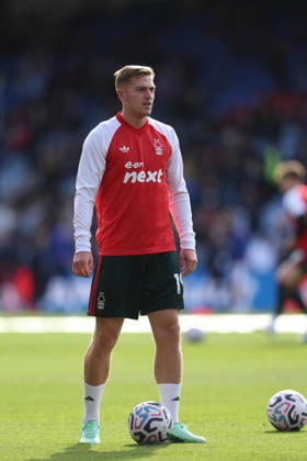 11th October 2026; Selhurst Park, London, England; Premier League Football, Crystal Palace versus Nottingham Forest; Liam Delap of Nottingham Forest warms up ahead of kick-off KatiexChan