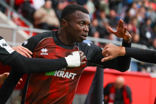 Ingolstadt, Deutschland 11. Oktober 2026: 3. Liga - 2026 2027 - 8. Spieltag - FC Ingolstadt 04 gegen SV Wehen Wiesbaden Im Bild: Torschütze Obed Ugondu (FCI) jubelt nach seinem Tor zum 2:2 DFB DFL regulations prohibit any use of photographs as image sequences and or quasi-video Copyright: xFotostandx xSchäferx