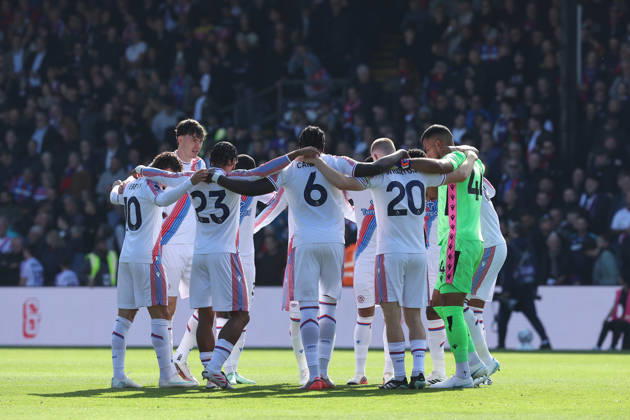 11th October 2026; Selhurst Park, London, England; Premier League Football, Crystal Palace versus Nottingham Forest; Crystal Palace pre-match starting team huddle KatiexChan