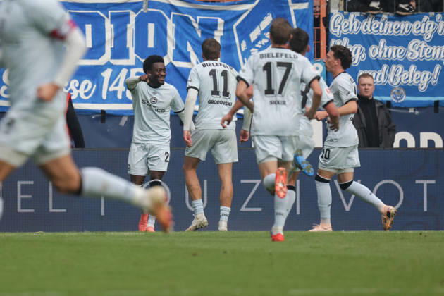 11.10.2026, xgrfx, Fussball 2.Bundesliga, VfL Bochum - Arminia Bielefeld v.l. Tor, Benjamin Boakye zum 0:1 (Arminia Bielefeld) Bochum