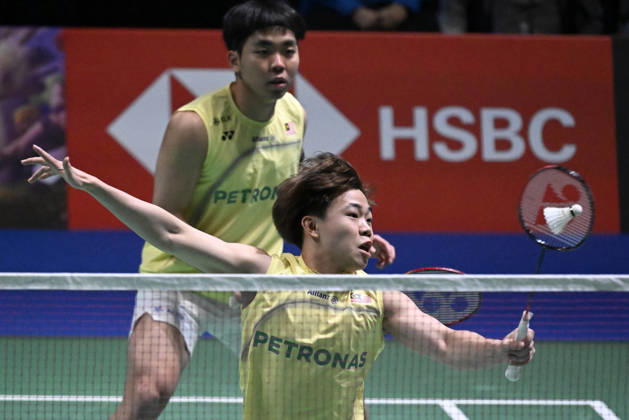 LKS 20261011 Aaron Tai (R) and Yap Roy King (L) of Malaysia during their men s doubles match against Tsai Fu Cheng and Lai Po Yu of Taiwan (not pictured) during the finals at the badminton Clash of Clans Arctic Open 2026 tournament in Vantaa, Finland, on October 11, 2026. - ANTTI AIMO-KOIVISTO Finland HgbQ_a8zXfE  Copyright: xAnttixAimo-Koivistox HgbQ_a8zXfE