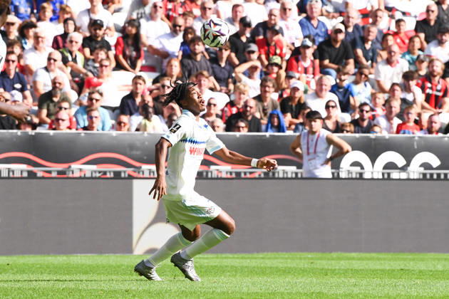 OGC Nice v RC Strasbourg Alsace - Ligue 1 McDonald s 2026 2027 Samuel AMO-AMEYAW of Strasbourg during Ligue 1 McDonald s match between Nice and Strasbourg at Allianz Riviera Stadium on October 11, 2026 in Nice, France. Nice France  Copyright: xIconxSportx 776573383