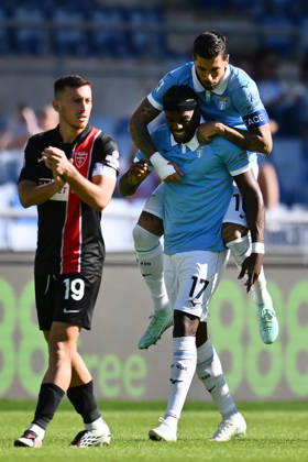 Dc Roma 11 10 2026 - campionato di calcio serie A Lazio-Monza foto Domenico Cippitelli Image nella foto: esultanza gol Nuno Tavares 