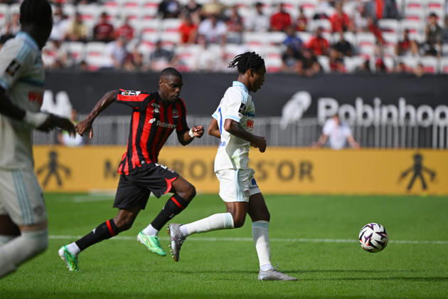 FOOTBALL : OGC Nice VS RC Strasbourg Alsace - Ligue 1 McDonald s - 11 10 2026 Samuel Amo-Ameyaw (RCSA) - Ligue 1 McDonald™s match between OGC Nice and Racing Club de Strasbourg Alsace on October 11, 2026 at the Allianz Riviera Stadium in Nice. NiceFrance  Copyright: xWilliamxCannarellax