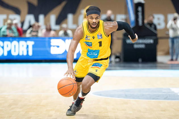 Justin Kier (Nr. 1 MHP Riesen Ludwigsburg) GER, Basketball Loewen Braunschweig gegen MHP Riesen Ludwigsburg, Basketball, easyCredit BBL, Woche 3, Spielzeit 2026 27, 11.10.2026 GER, Basketball Loewen Braunschweig gegen MHP Riesen Ludwigsburg, Basketball, easyCredit BBL, Woche 3, Spielzeit 2026 27, 11.10.2026 Braunschweig Copyright: xEibner-Pressefoto DanielxREINELTx EP_DRT