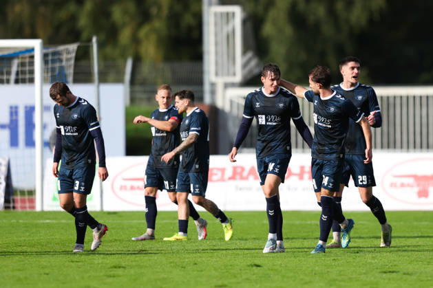 11.10.2026, Fussball, Herren, Regionalliga Nord, 14. Spieltag, VfB Oldenburg - BSV Kickers Emden Torjubel zum 1:0 durch Dominik Kasper (24 VfB Oldenburg)