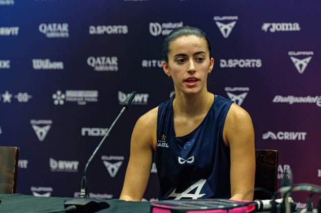 DÜSSELDORF, GERMANY - 11 OCTOBER 2026: Image shows press conference, PK, Pressekonferenz of Martina Calvo (ESP) and Claudia Fernandez Sanchez (ESP) during CUPRA Germany Premier Padel P2 2026 Day 8: Finals at CASTELLO Düsseldorf on 11 10 2026 in Düsseldorf, Germany. Germany Copyright: xFröhlichxPascalx