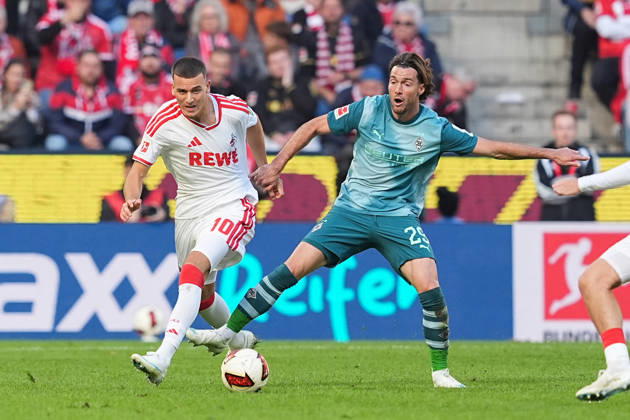 11.10.2026, xydrx, Herren, Fußball, 1.Bundesliga, 1.FC Köln - Borussia Mönchengladbach, Saison 2026 2027, RheinEnergieSTADION: Said El Mala (1.FC Köln, 10) im Zweikampf gegen Joe Scally (Borussia Moenchengladbach, 29) DFB regulations prohibit any use of photographs as image sequences and or quasi-video. Copyright: HMBxMedia YannisxDreimann