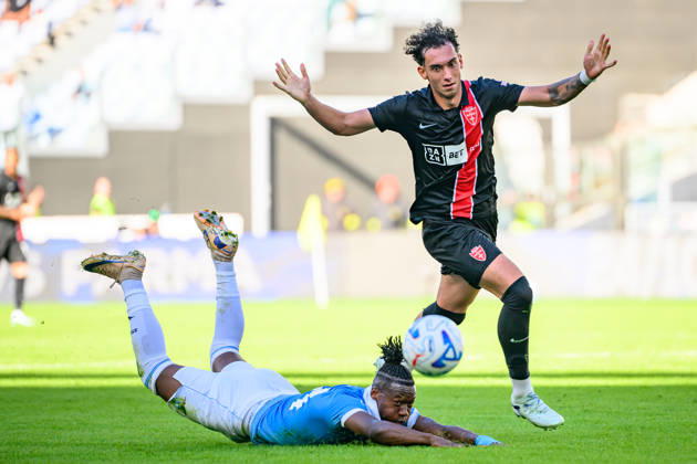 Lorenzo Lucchesi of AC Monza makes a red card foul on Tijjani Noslin of SS Lazio during the Serie A 2026 2027 football match between SS Lazio and AC Monza at Stadio Olimpico in Rome (Italy), October 11, 2026. AndreaxStaccioli