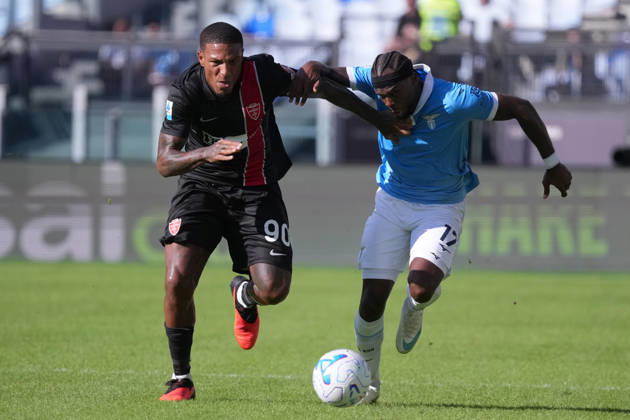 Monza™s Michael Folorunsho Lazio™s Nuno Tavares during the Serie A EniLive soccer match between Lazio and Monza at the Rome s Olympic stadium, Italy - Sunday October 11, 2026 - Soccer ( Photo by Alfredo Falcone LaPresse )  Copyright: xAlfredoxFalcone LaPressex