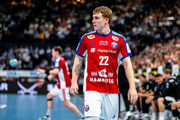 11.10.2026, xdobgx, Handball Opel HBL, THW Kiel - Handball Club Hamburg v.l. Noah Beyer (Handball Club Hamburg, 22) Portrait, Portraet, Einzelbild Kiel