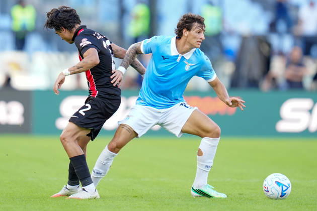 SS Lazio v AC Monza - Serie A Enilive Exequiel Zeballos of AC Monza and Romano Floriani Mussolini of SS Lazio compete for the ball during the Serie A Enilive match between SS Lazio and AC Monza at Olympic Stadium on October 11, 2026 in Rome, Italy. Rome Olympic Stadium Lazio Italy Copyright: xGiuseppexMaffiax 261011_SerieA_Lazio-Monza_GM_06905