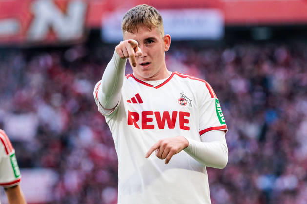 KOELN, GERMANY - OCTOBER 11: Isak Johannesson (1. FC Koeln, 8) celebrates scoring the 1:0 goal during the Bundesliga match between 1. FC Koeln vs. Borussia Moenchengladbach at Rheinenergie-Stadion on matchday 5 of the 1. Bundesliga on October 11, 2026 in Koeln, Germany. DFL REGULATIONS PROHIBIT ANY USE OF PHOTOGRAPHS AS IMAGE SEQUENCES AND OR QUASI-VIDEO. North Rhine Westphalia Germany Copyright: xSteffiexWunderlx