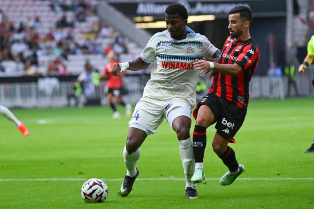 FOOTBALL : OGC Nice VS RC Strasbourg Alsace - Ligue 1 McDonald s - 11 10 2026 Dario Essugo (RCSA) - Ligue 1 McDonald™s match between OGC Nice and Racing Club de Strasbourg Alsace on October 11, 2026 at the Allianz Riviera Stadium in Nice. NiceFrance  Copyright: xWilliamxCannarellax