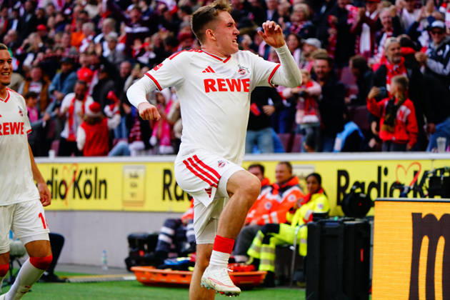 Köln, Fussball, 1.BL saison 2026 2027 1.FC Köln vs Borussia Mönchengladbach , 11.10.2026, Rheinenergiestadion Köln isak johannesson, FC Köln , torjubelt Aktion, Einzelbild,