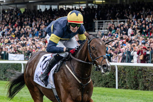 The 136th Grand Pardubice Steeplechase (6,900m), in Pardubice, Czech Republic, on October 11, 2026. Winner Keith Michael Donoghue on Final Orders. (CTKxPhoto DavidxTanecek) CTKPhotoP2026101104904 CTKPhotoP2026101104904