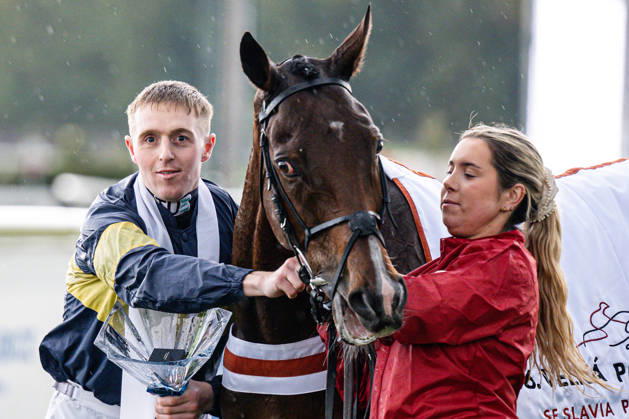 The 136th Grand Pardubice Steeplechase (6,900m), in Pardubice, Czech Republic, on October 11, 2026. Winner Keith Michael Donoghue (left) with his horse Final Orders. (CTKxPhoto DavidxTanecek) CTKPhotoP2026101104920 CTKPhotoP2026101104920