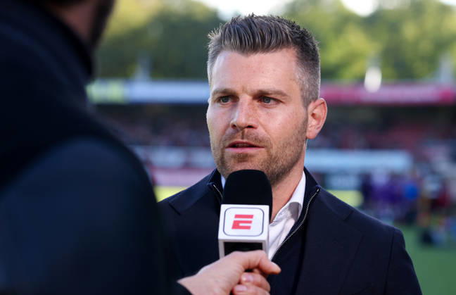 2026-10-11 Excelsior Rotterdam v FC Groningen - Dutch Eredivisie ROTTERDAM, NETHERLANDS - OCTOBER 11: Headcoach Ruben van Uil of Excelsior Rotterdam is interviewed by ESPN during the Dutch Eredivisie match between Excelsior Rotterdam and FC Groningen at Stadion Woudestein on October 11, 2026 in Rotterdam, Netherlands. Rotterdam Stadion Woudestein Netherlands Content not available for redistribution in The Netherlands directly or indirectly through any third parties. Copyright: xHansxvanxderxValkx