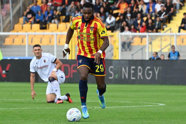 IPA89552023 - Amar Ahmed (US Lecce) in action during the US Lecce vs. Bologna FC Italian Serie A soccer match in Lecce, Italy, on October 11, 2026  Copyright: xPasqualexGolia IPAxSportx xx IPA89552023