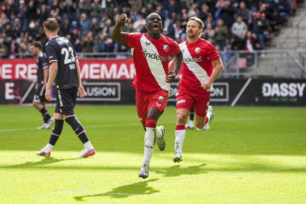 UTRECHT - Yoann Cathline of FC Utrecht celebrates the 1-0 during the Dutch Eredivisie match between FC Utrecht and Willem II at Galgenwaard Stadium on October 11, 2026, in Utrecht, the Netherlands. TOBIAS KLEUVER ANP Eredivisie 2026 27 xVIxANPxSportx xxANPxIVx 572136115 originalFilename: 572136115