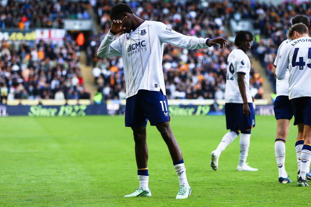 KINGSTON UPON HULL, ENGLAND, OCTOBER 11: Thierno Barry of Everton FC celebrates scoring his teams second goal during a Premier League 2026-27 match between Hull City and Everton FC at the MKM Stadium on October 11, 2026 in Kingston Upon Hull, England. (Photo by Zach Forster Sports Press Photo) Copyright: xZachxForster SportsxPressxPhotox Sportspressphoto_SPR252440