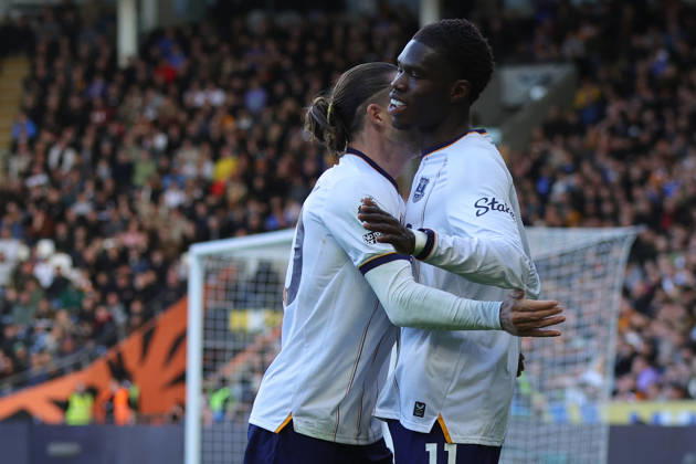 RECORD DATE NOT STATED 11th October 2026; MKM Stadium, Hull, England; Premier League Football, Hull City versus Everton; Thierno Barry of Everton celebrates his goal DavexLofthouse