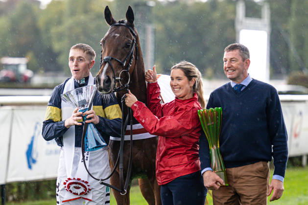 The 136th Grand Pardubice Steeplechase (6,900m), in Pardubice, Czech Republic, on October 11, 2026. Winner Keith Michael Donoghue (left) with his horse Final Orders. (CTKxPhoto DavidxTanecek) CTKPhotoP2026101104954 CTKPhotoP2026101104954