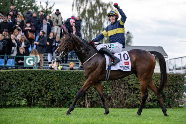 The 136th Grand Pardubice Steeplechase (6,900m), in Pardubice, Czech Republic, on October 11, 2026. Winner Keith Michael Donoghue on Final Orders. (CTKxPhoto DavidxTanecek) CTKPhotoP2026101105042  CTKPhotoP2026101105042