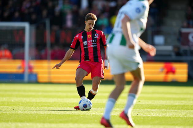 Eredivisie: Excelsior Rotterdam v FC Groningen Rotterdam - Lennard Hartjes of Excelsior Rotterdam dribbles during the eight competition round of the 2026 2027 Eredivisie season. The match is set between Excelsior Rotterdam and FC Groningen at Stadion Woudestein on 11 October 2026 in Rotterdam, Netherlands. (Hero Images Yannick Verhoeven) Copyright: xYannickxVerhoevenx