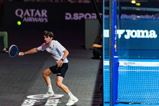 DÜSSELDORF, GERMANY - 11 OCTOBER 2026: Image shows Franco Stupaczuk (ARG) out of court play during CUPRA Germany Premier Padel P2 2026 Day 8: Finals at CASTELLO Düsseldorf on 11 10 2026 in Düsseldorf, Germany. Germany Copyright: xFröhlichxPascalx