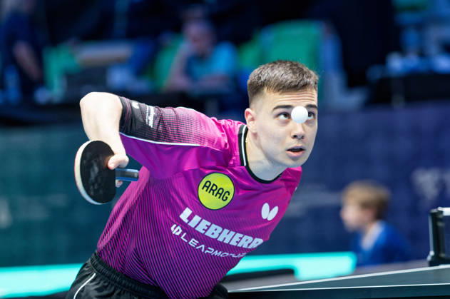 Kay Stumper Post SV Muelhausen Germany (foto-ms1274) at the 2026 European Table tennis, Tischtennis Championships in Ljubljana LJUBLJANA, SLOVENIA - 11 OCTOBER 2026: Kay Stumper Post SV Muelhausen Germany (foto-ms1274) in action at the European Table Tennis Championships in Stozice Arena, Ljubljana, Slovenia (Photo by Manfred Schillings) Ljubljana Stozice Arena Slovenia