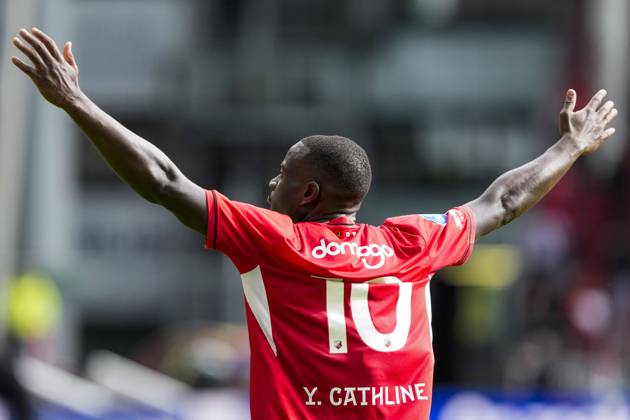 UTRECHT - Yoann Cathline of FC Utrecht celebrates the 2-1 during the Dutch Eredivisie match between FC Utrecht and Willem II at Galgenwaard Stadium on October 11, 2026, in Utrecht, the Netherlands. TOBIAS KLEUVER ANP Eredivisie 2026 27 xVIxANPxSportx xxANPxIVx 572138799 originalFilename: 572138799
