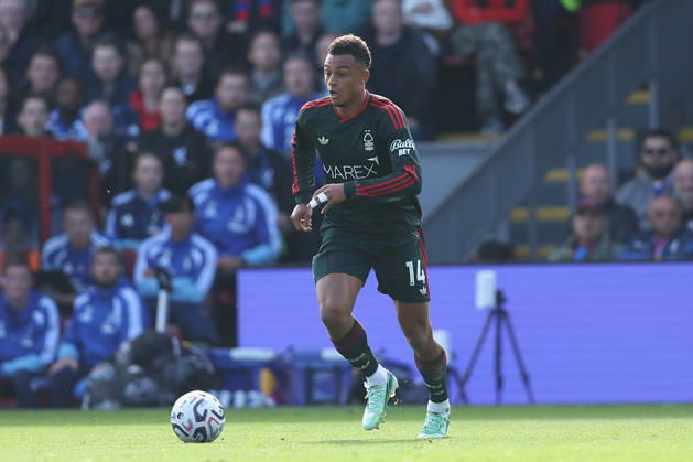 11th October 2026; Selhurst Park, London, England; Premier League Football, Crystal Palace versus Nottingham Forest; Dan Ndoye of Nottingham Forest on the ball KatiexChan