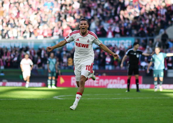 11.10.2026, xophax, Fussball 1.Bundesliga, 1.FC Koeln - Borussia Mönchengladbach . Said El Mala ( 1.FC Köln ) nach seinem Tor zum 2 zu 1. Koeln