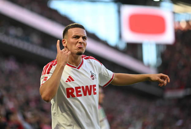 11.10.2026, xophax, Fussball 1.Bundesliga, 1.FC Koeln - Borussia Mönchengladbach . Said El Mala ( 1.FC Köln ) nach seinem Tor zum 2 zu 1. Koeln