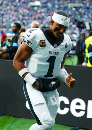 Jalen Hurts of Philadelphia Eagles Philadelphia Eagles v Jacksonville Jaguars, NFL, American Football Herren, USA American Football, Tottenham Hotspur Stadium, London, UK - 11 Oct 2026London Tottenham Hotspur Stadium United Kingdom  Copyright: xJavierxGarcia Shutterstockx 17210450ae