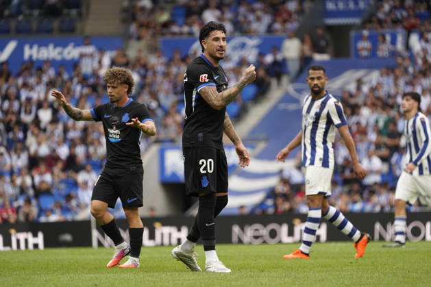 Jose Maria Gimenez of Deportivo La Coruna seen during LaLiga EA Sports 26 27 game between teams of Real Sociedad and Deportivo la Coruna (Mickael Ducint Ball Raw Images) San Sebastian Estadio Anoeta Spain Copyright: xMickaelxDucintx mickaelducint_RealSociedad_Deportivo704