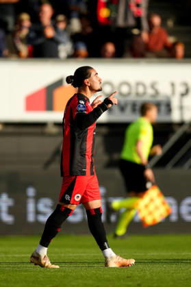 Eredivisie: Excelsior Rotterdam v FC Groningen Rotterdam - Irakli Yegoian of Excelsior Rotterdam celebrates scoring his team s first goal (1-1) during the eight competition round of the 2026 2027 Eredivisie season. The match is set between Excelsior Rotterdam and FC Groningen at Stadion Woudestein on 11 October 2026 in Rotterdam, Netherlands. (Hero Images Yannick Verhoeven) Copyright: xYannickxVerhoevenx