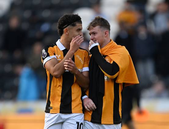 Goal scorers Mohamed Belloumi and Joe Gelhardt of Hull City chat after the game Hull City v Everton, Premier League, Football, MKM Stadium, Hull, UK - 11 Oct 2026Hull MKM Stadium United Kingdom EDITORIAL USE ONLY No use with unauthorised audio, video, data, fixture lists, club league logos or live services. Online in-match use limited to 120 images, no video emulation. No use in betting, games or single club league player publications. Copyright: xAnnaxGowthorpe Shutterstockx 17210462az
