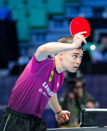 Kay Stumper Post SV Muelhausen Germany (foto-ms1298b) at the 2026 European Table tennis, Tischtennis Championships in Ljubljana LJUBLJANA, SLOVENIA - 11 OCTOBER 2026: Kay Stumper Post SV Muelhausen Germany (foto-ms1298b) in action at the European Table Tennis Championships in Stozice Arena, Ljubljana, Slovenia (Photo by Manfred Schillings) Ljubljana Stozice Arena Slovenia