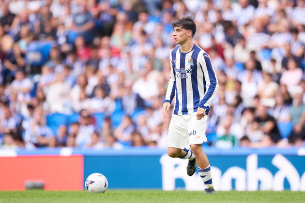 October 11, 2026, San Sebastian, Guipuzcoa, Spain: Jon Martin Vicente of Real Sociedad in action during the LaLiga EA Sports match between Real Sociedad and RC Deportivo de A Coruna at Anoeta on October 11, 2026, in San Sebastian, Spain. Real Sociedad V RC Deportivo De La Coruna - La Liga EA Sports  - ZUMAa181 20261011_zaa_a181_122 Copyright: xRicardoxLarreinax