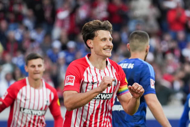 1. Bundesliga: SC Freiburg vs FC Schalke 04, 11.10.2026 Torjubel zum 1:0 durch Maximilian Eggestein (SC Freiburg, 8) 1. Bundesliga: SC Freiburg vs FC Schalke 04, Europa-Park-Stadion, 11.10.2026 DFB DFL REGULATIONS PROHIBIT ANY USE OF PHOTOGRAPHS AS IMAGE SEQUENCES AND OR QUASI-VIDEO. Copyright: xBEAUTIFULxSPORTS Boscox