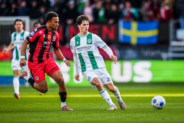 ROTTERDAM , 11-10-2026 , Stadium Woudestein , season 2026 2027 , Dutch Eredivisie football , match between Excelsior Rotterdam and FC Groningen , picture shows FC Groningen player Thom van Bergen Excelsior - Groningen  x208175238x Copyright: