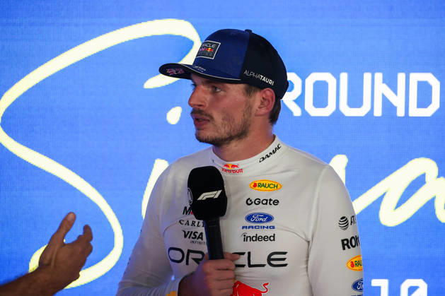 Max Verstappen wins 2026 Formula 1 Singapore Grand Prix SINGAPORE - OCT 11: Red Bull Racing s driver Max Verstappen receives an interview after winning the Formula 1 Singapore Grand Prix at the Marina Bay Street Circuit in Singapore on October 11, 2026. Daniel Ceng Anadolu Singapore Singapore. Editorial use only. Please get in touch for any other usage.  Copyright: x2026xAnadoluxDanielxCengx