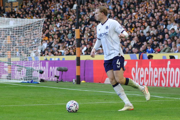RECORD DATE NOT STATED 11th October 2026; MKM Stadium, Hull, England; Premier League Football, Hull City versus Everton; Jarrad Branthwaite of Everton on the ball DavexLofthouse