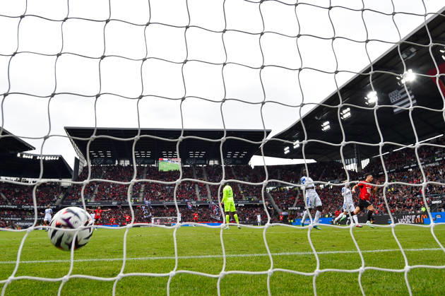 Stade Rennais FC v AJ Auxerre - Ligue 1 McDonald s 2026 2027 Esteban LEPAUL of Stade Rennais FC scores a goal during Ligue 1 McDonald s match between Rennes and Auxerre at Roazhon Park on October 11, 2026 in Rennes, France. Rennes France  Copyright: xIconxSportx 776573388