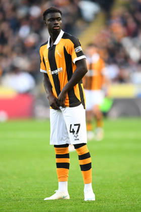 Hull City v Everton, Premier League Hull City forward Robinio Vaz (47) during the Premier League match between Hull City and Everton at the MKM Stadium, Kingston upon Hull, UK on 11 October 2026. Kingston upon Hull MKM Stadium East Riding of Yorkshire UK Editorial use only DataCo restrictions apply See www.football-dataco.com , Copyright: xIanxLyallx PSI-24983-0097