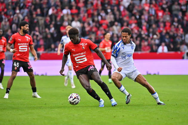 Stade Rennais FC v AJ Auxerre - Ligue 1 McDonald s 2026 2027 Kevin DANOIS of Auxerre and Mahamadou NAGIDA of Rennes during Ligue 1 McDonald s match between Rennes and Auxerre at Roazhon Park on October 11, 2026 in Rennes, France. Rennes France  Copyright: xIconxSportx 776573388