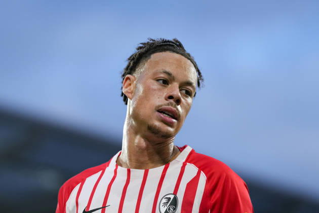Derry Scherhant (SC Freiburg, 07) , Deutschland, Fussball, 1. Bundesliga, 5.Spieltag, 2026 2027, SC Freiburg vs. FC Schalke 04, 11.10.2026, Europa-Park Stadion, Freiburg Freiburg Europa-Park Stadion Baden-Württemberg Deutschland Copyright: xArnexAmbergx