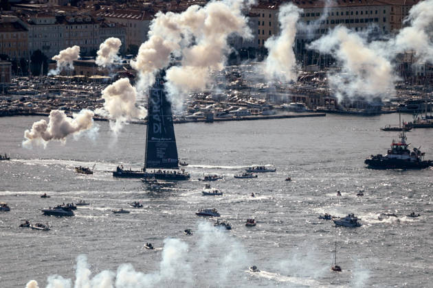Barcolana 58 Regatta in Trieste TRIESTE, ITALY - OCTOBER 11: Celebrations for Arca take place in Trieste, Italy on October 11, 2026. The 58th edition of the Barcolana sailing regatta was held in the Gulf of Trieste, where 1,885 professional and amateur sailing boats competed in the largest sailing competition in the world. The Barcolana Autumn Cup was won by Furio Benussi aboard ARCA SGR with a time of 1 hour, 5 minutes, and 9 seconds. Valeria Ferraro Anadolu Trieste Spain. Editorial use only. Please get in touch for any other usage.  Copyright: x2026xAnadoluxValeriaxFerrarox